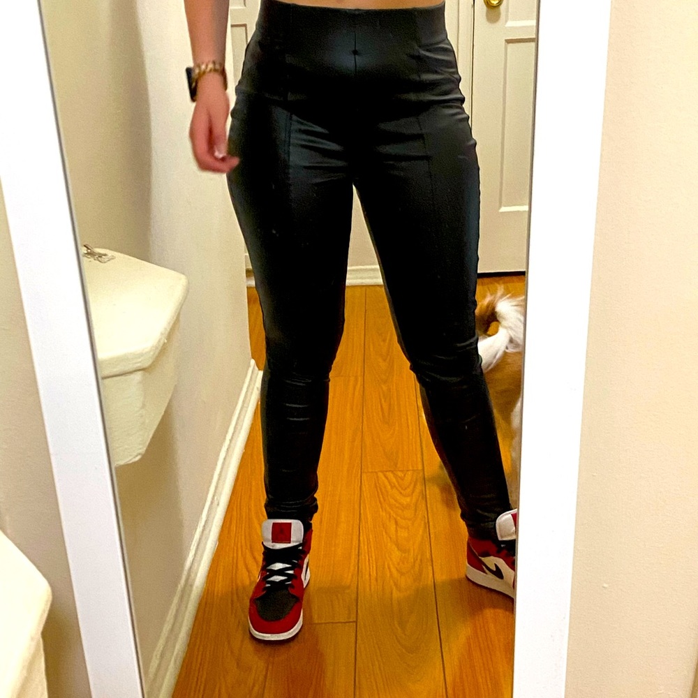 Faux leather leggings never used